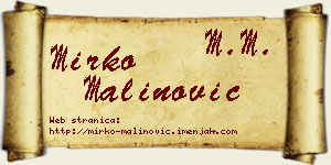 Mirko Malinović vizit kartica
